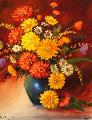 Leomló virágok 40x50 cm olaj-farost